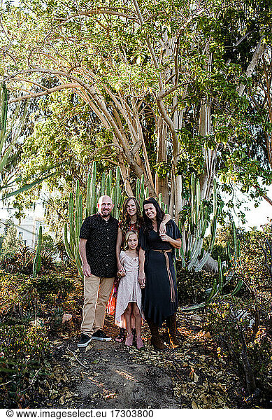Family of For Standing in Desert Garden in San Diego