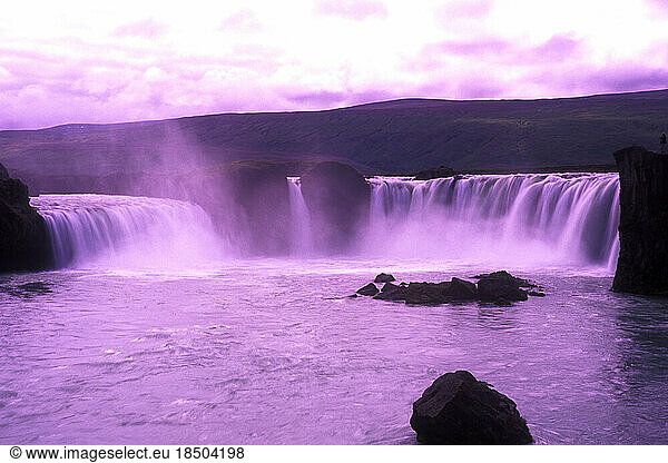 Famous Jodafoss Falls in North Central Iceland