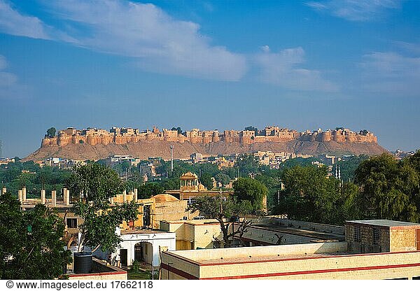 Famous tourist landmark of Rajasthan Jaisalmer Fort known as the Golden Fort Sonar quila  Jaisalmer  Rajasthan  India