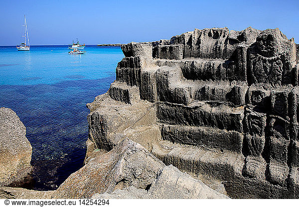 Faraone rock  Favignana island  Sicily  Italy