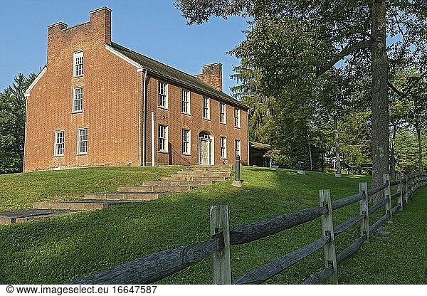 Farmington  Pennsylvania - Mount Washington Tavern at Fort Necessity National Battlefield. The tavern was built in the late 1820s as a stopping place for travelers on the National Road (now US-40).