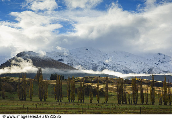 Farmland and Mountains  Queenstown  Otago  South Island  New Zealand