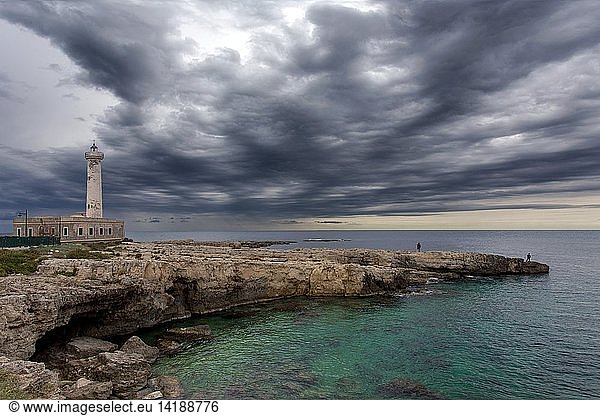 Faro del Capo di Santa Croce lighthouse  Augusta  Sicily  Italy  Europe