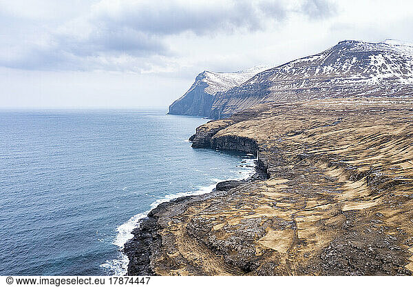 Faroe Islands  Eysturoy  Coastal landscape of Atlantic Ocean