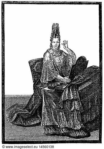 fashion,  17th century,  lady-in-waiting at morning toilet,  copper engraving,  France,  second half 17th century,  17th century,  graphic,  graphics,  baroque,  aristocracy,  aristocracies,  noble woman,  noble women,  nobles,  clothes,  outfit,  outfits,  aristocrat,  ladies' fashion,  full length,  sitting,  sit,  chair,  chairs,  table,  tables,  cosmetics,  cosmetic,  beauty care,  beauty,  beauties,  belle,  belles,  mirror,  mirrors,  make oneself up,  making oneself up,  putting on make-up,  made oneself up,  put on make-up,  painting,  paint,  fashion for women,  women's clothing,  lady-in-waiting,  waiting maid,  court lady,  ladies-in-waiting,  waiting maids,  court ladies,  historic,  historical,  woman,  women,  female,  people