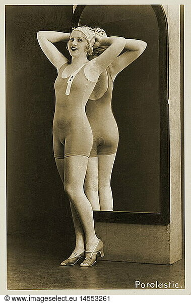 fashion  bathing fashion  model presenting swimsuit  Germany  circa 1928