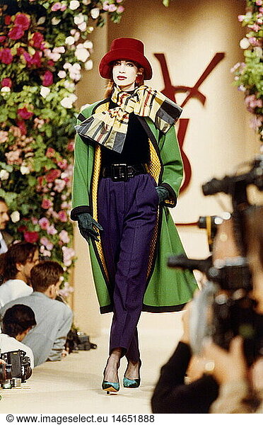 fashion  fashion show  Haute Couture  Paris  Yves Saint Laurent  winter collection 1991 / 1992