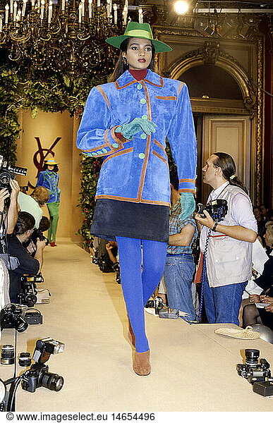 fashion  fashion show  Haute Couture  Paris  Yves Saint Laurent  winter collection 1988 / 1989