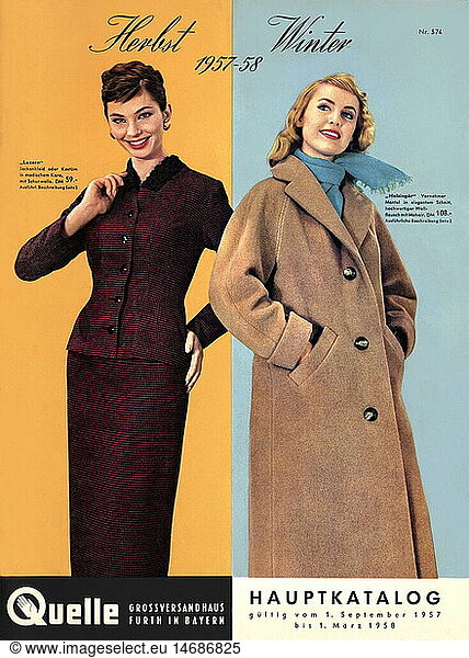 fashion  1950s  catalogue fashion  Quelle catalogue  autumn / winter edition  1957 / 1958