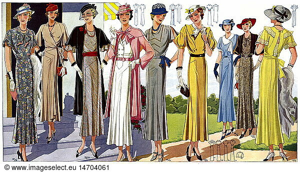 fashion  1930s  ladie's fashion  elegant fashion  circa 1933