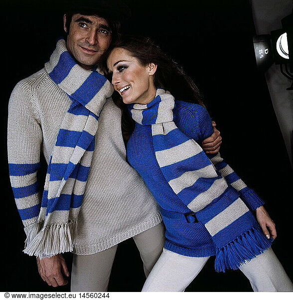 fashion  1980s  man and woman  knitwear fashion