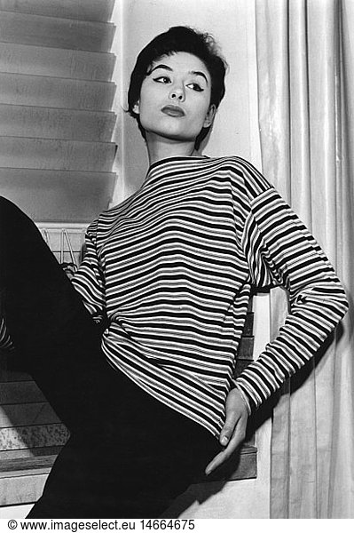 fashion  1950s  mannequin in striped pullover and trousers  1950s