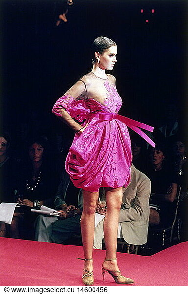 fashion  1990s  mannequin  wearing dress  catwalk  autumn winter  Haute Couture  by Christian Dior  Paris  1994/1995