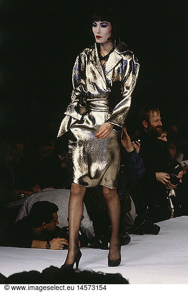 fashion  1990s  mannequin  wearing dress  full length  catwalk  pret-a-porter  by Christian Dior  Paris  spring summer  1991