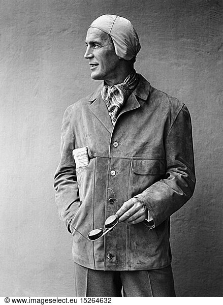 fashion  1960s  men's fashion  male model wearing cap and jacket made of suede by A.Bauch from Munich  1960s