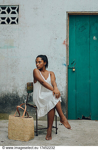 fashion shooting with a beauty black girl