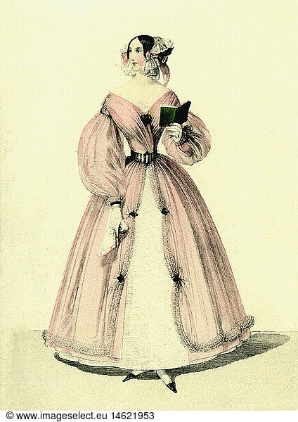 fashion  19th century  ladies fashion  Austria  lithograph  Vienna  1840