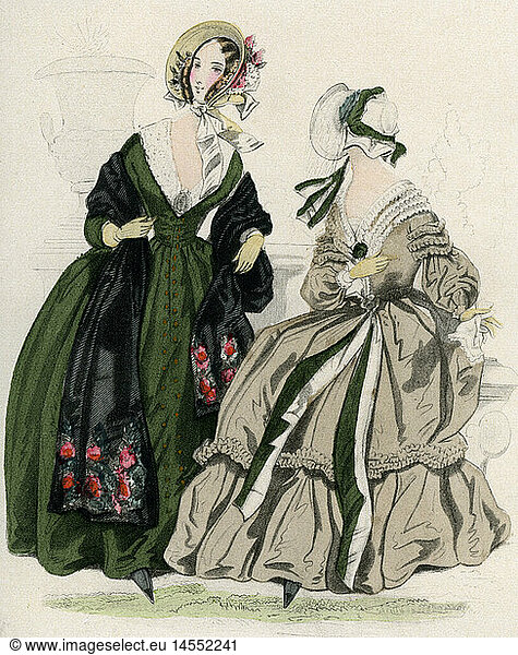 fashion  19th century  ladies fashion  France  lithograph  'La Mode'  Paris  1840