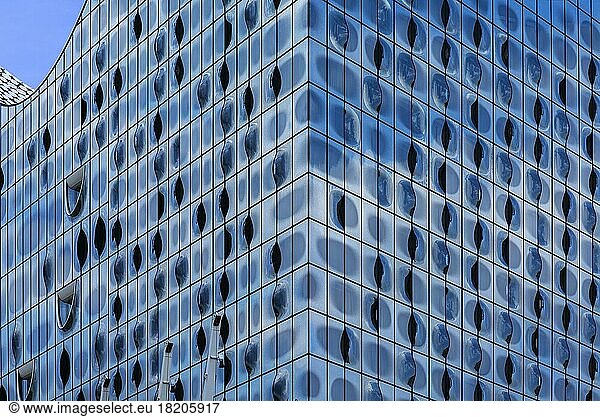 Fassade der Elbphilharmonie  Detailansicht  Hamburg  Deutschland  Europa