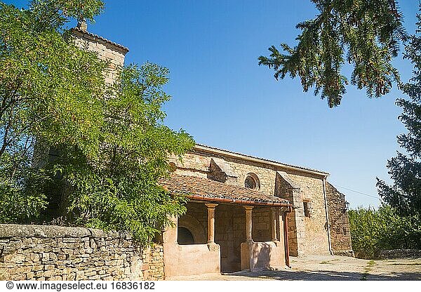 Fassade der Kirche. Guijosa  Provinz Guadalajara  Kastilien-La Mancha  Spanien.