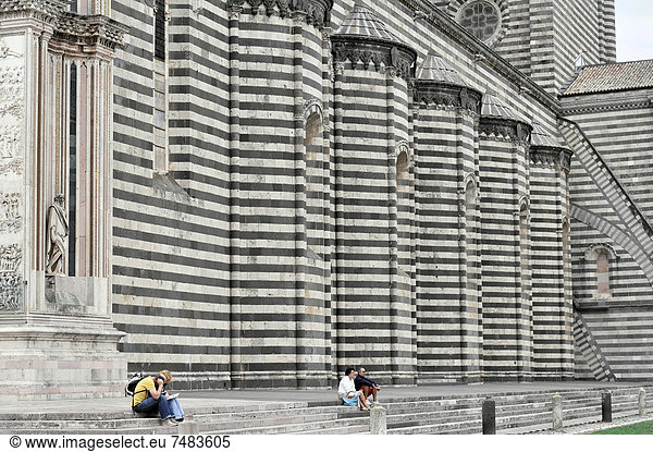 Fassade des Doms in Orvieto  Kathedrale  Provinz Terni  Umbrien  Italien  Europa