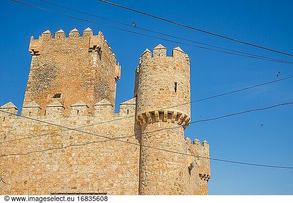Fassade des Schlosses. Guijosa  Provinz Guadalajara  Kastilien-La Mancha  Spanien.