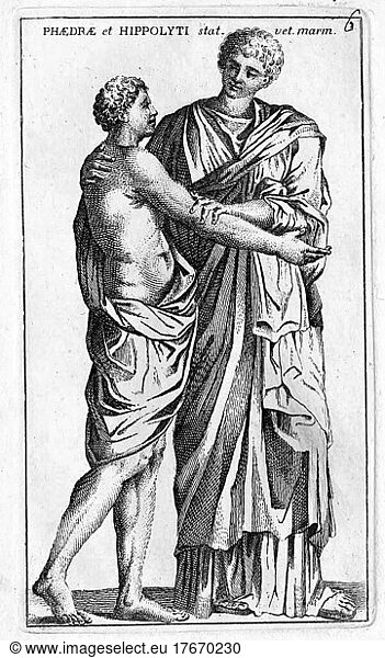 Fedra und Hippolytos 18. Jahrhundert,Abbildung,alt,Amazone,Art