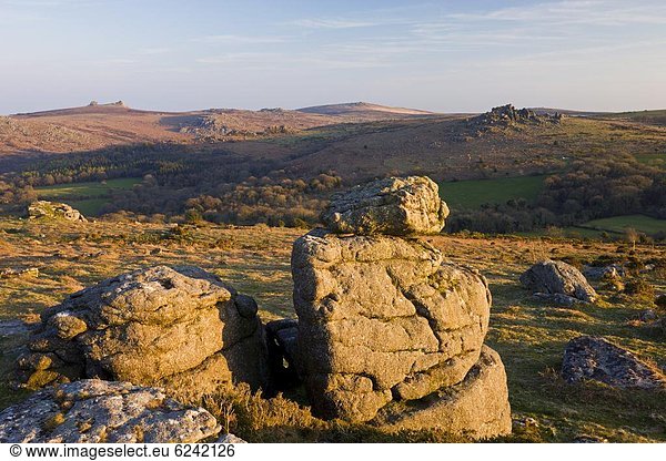 Felsbrocken Europa sehen Großbritannien Devon England