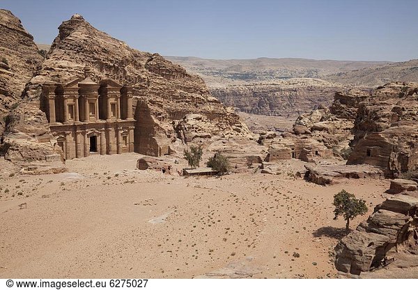 Felsbrocken  Fassade  rot  Naher Osten  schnitzen  UNESCO-Welterbe  Kloster  Petra