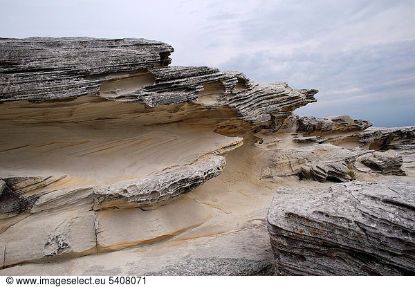 Felsbrocken  Küste  Erosion  Sandstein