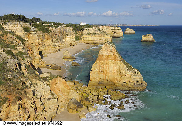 Felsbrocken  Ozean  Anordnung  Atlantischer Ozean  Atlantik  Algarve  Portugal