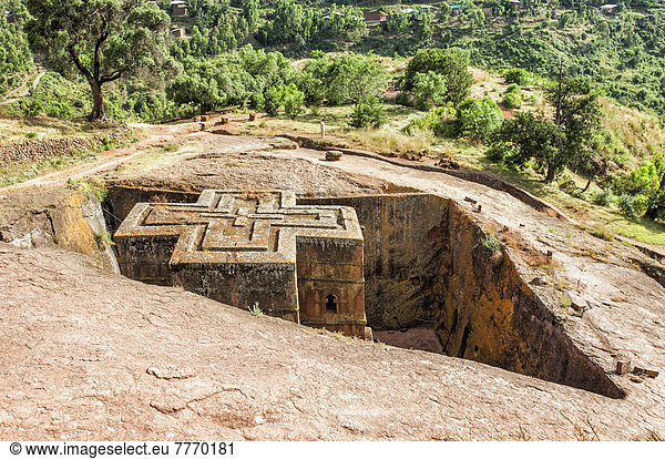 Felsbrocken schneiden Kirche UNESCO-Welterbe Afrika