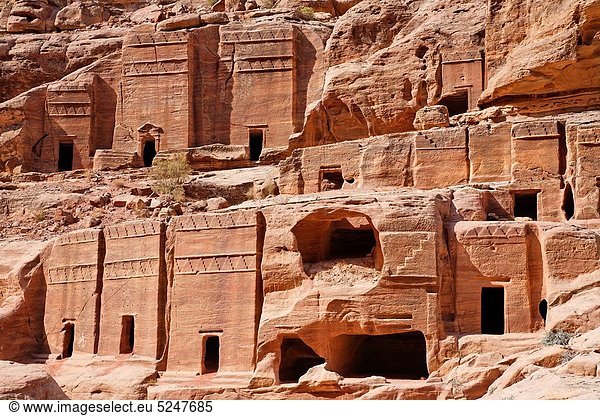 Felsbrocken  schneiden  Straße  Fassade  Katakombe  Petra