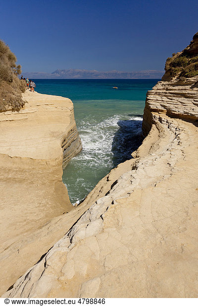 Felsen beim Canal d'Amour  Sidari  Insel Korfu  auch Corfu  Nordwest-Korfu  Ionische Inseln  Griechenland  Südeuropa  Europa