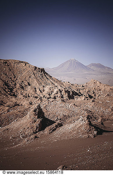 Felsen des Valle de Luna und Umwelt
