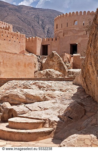 Felsen Festung Terrasse Oman