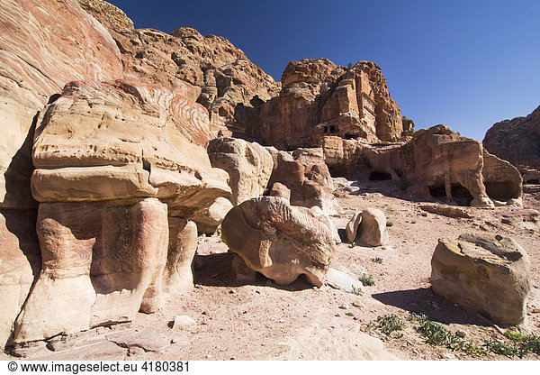 Felsengrab in Petra  Jordanien  Naher Osten