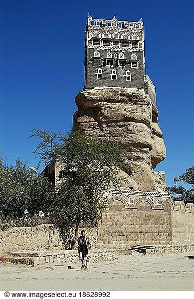 Felsenpalast  Wadi Dahr  Jemen  Asien