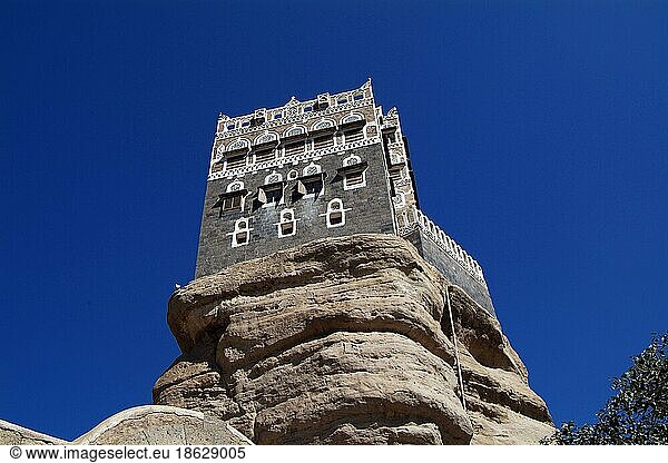 Felsenpalast  Wadi Dahr  Jemen  Asien