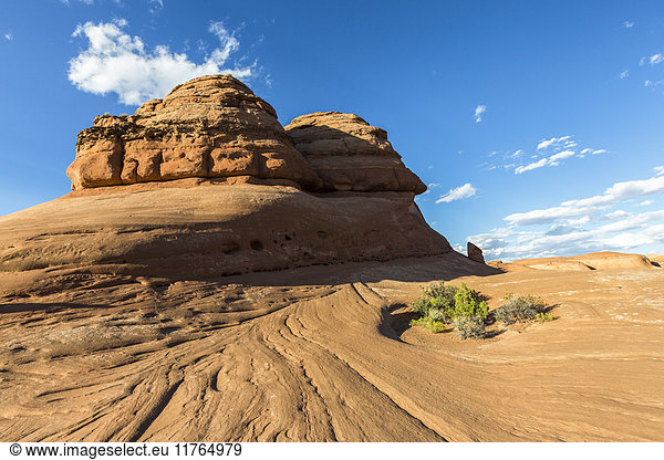 Felsformation auf dem Weg zum Delicate Arch  Arches National Park  Moab  Grand County  Utah  Vereinigte Staaten von Amerika  Nordamerika