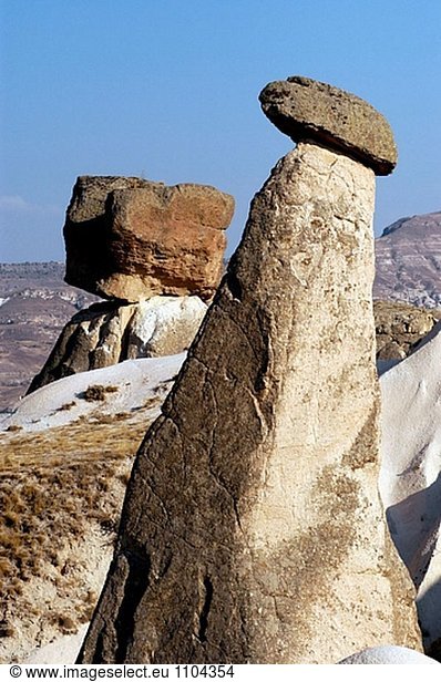 Felsformationen  auch genannt Feenkamine. Cappadocia. Turkei.
