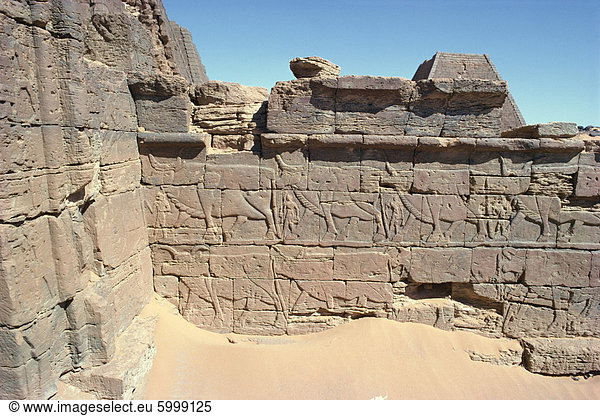 Felszeichnungen Meroe Pyramide  Sudan  Afrika
