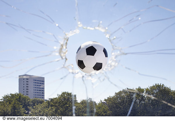 Fenster  Fußball  Ball Spielzeug  Vernichtung