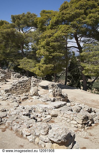 Festos  archeological area  Crete island  Greece  Europe.