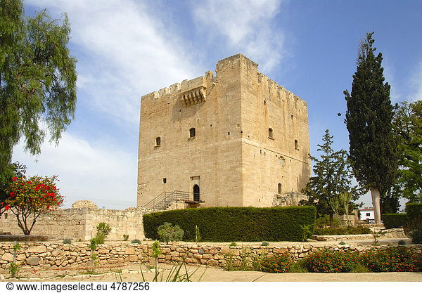 Festung der Kreuzritter  mittelalterliche Burg  Johanniter-Orden  Wohnturm  Kolossi bei Limassol  Südzypern  Republik Zypern  Mittelmeer  Europa