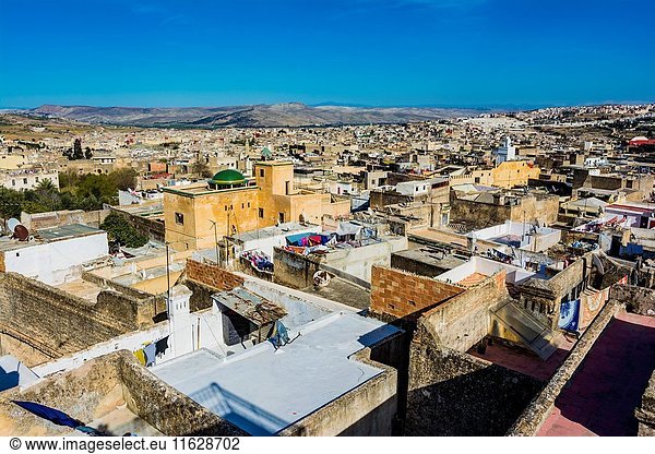 Fez medina view from above. Fes  Morocco  North Africa.