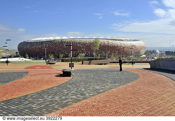 FIFA Weltmeisterschaft 2010  Baustelle des Soccer City Stadium im Stadtteil Soweto  Johannesburg  Südafrika  Afrika