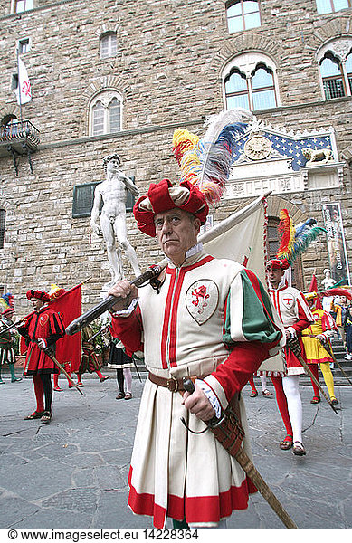Figurantes during the Florence´s Historic Football Match  Florence  Tuscany  Italy