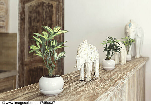 Figures of elephants