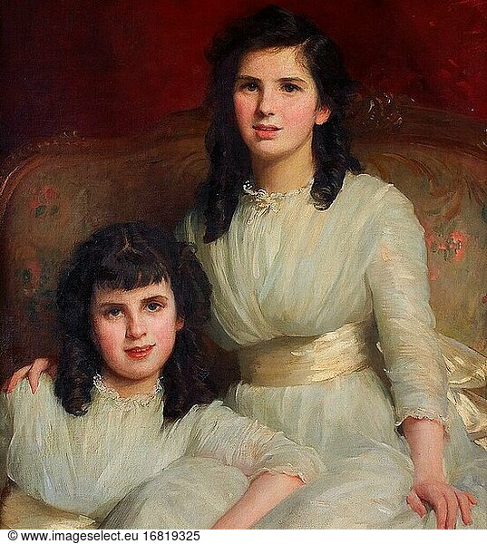 Fildes Sir Samuel Luke - Portraitstudie von Ailsa und Dorothy Ingles - Britische Schule - 19. Jahrhundert.